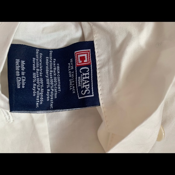 Chaps by RALPH Lauren RL decorative sham 17x17 lace - Picture 4 of 4